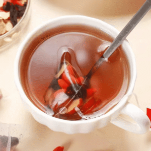 A white bowl of five treasure ginseng tea