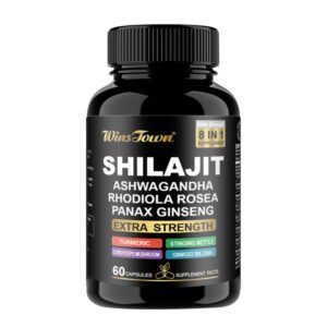 A picture of shilajit capsule in a white background